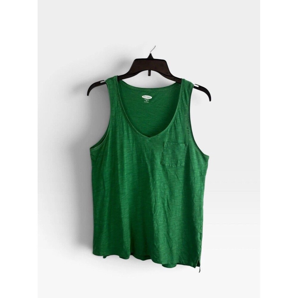 Old Navy Womens Shirt Adult Size Medium Slub Knit Tank Top Pocket Casual
